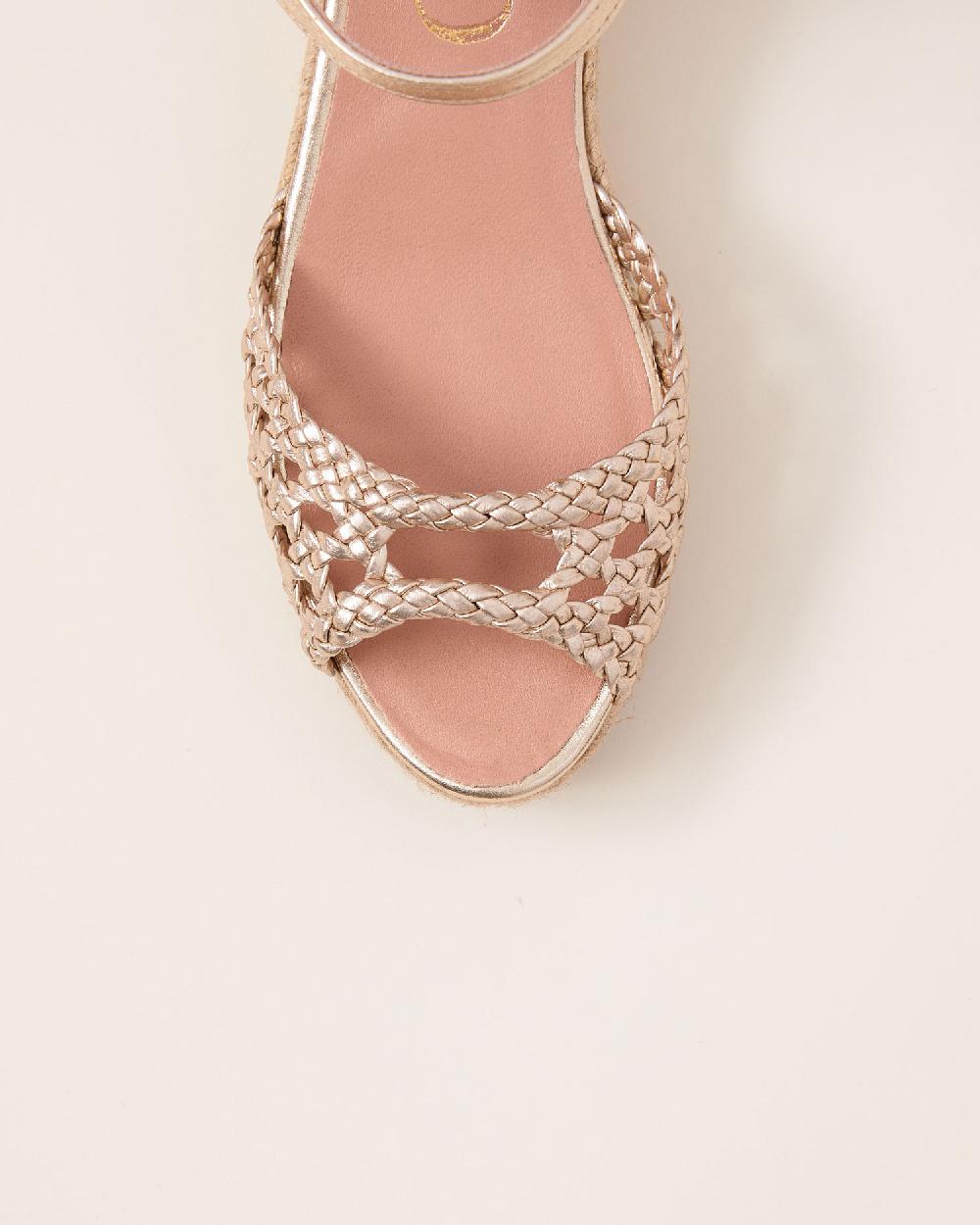 Gaimo espadrilles Vitta PlatinoSandalias de cuña en piel trenzada Los más vendidos
