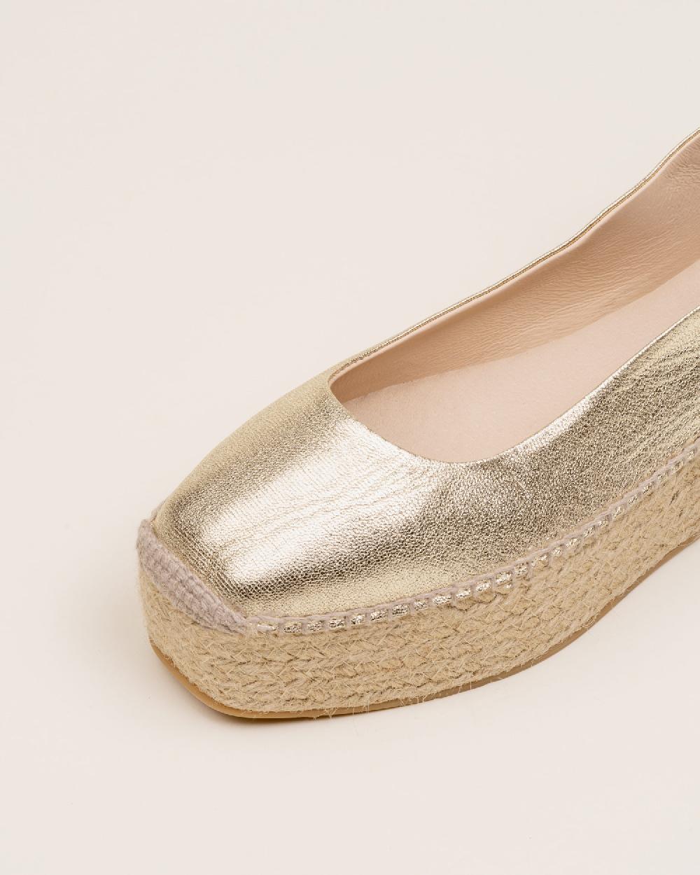 Gaimo espadrilles Mitsy CarraraBailarinas con plataforma de yute en piel grabada con cintas Ventas relámpago
