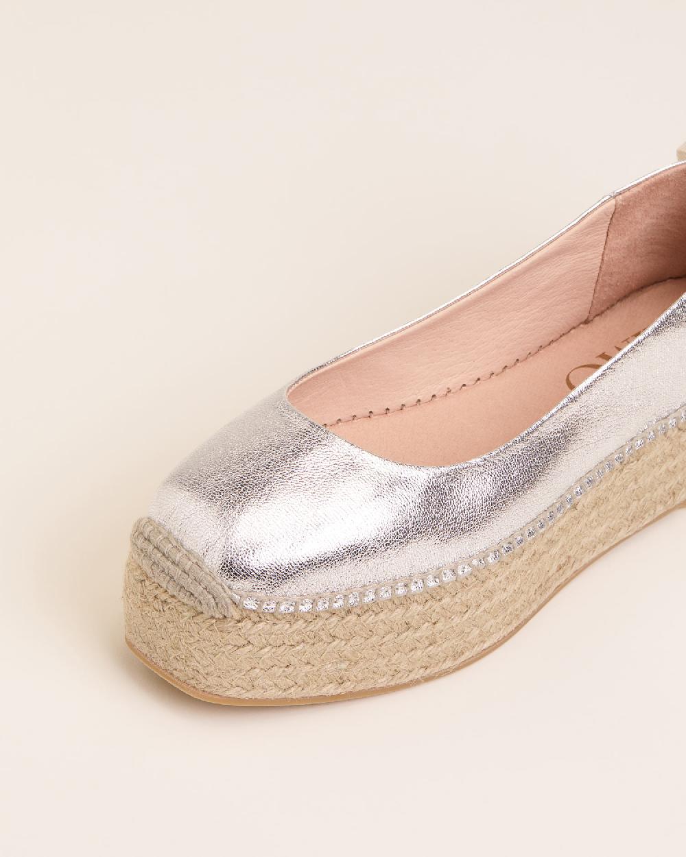 Gaimo espadrilles Mitsy PlataBailarinas con plataforma de yute en piel grabada con cintas Descuento