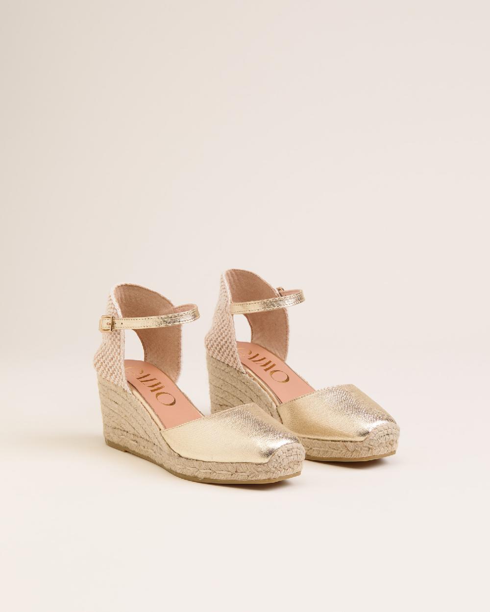 Gaimo espadrilles Yosie5 CarraraAlpargatas de cuña en piel grabada con punta cuadrada Rebajas online