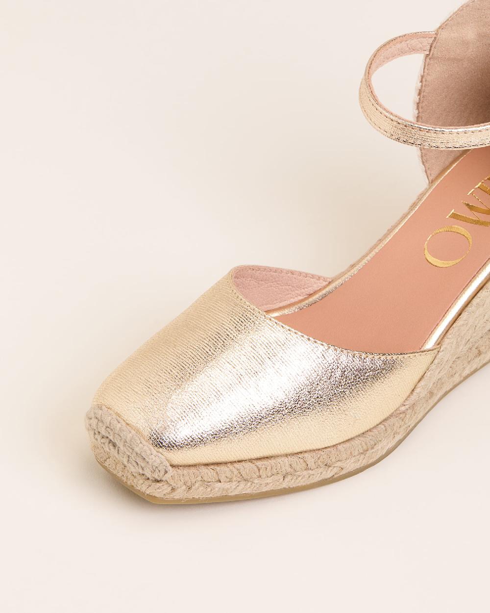 Gaimo espadrilles Yosie5 CarraraAlpargatas de cuña en piel grabada con punta cuadrada Rebajas online