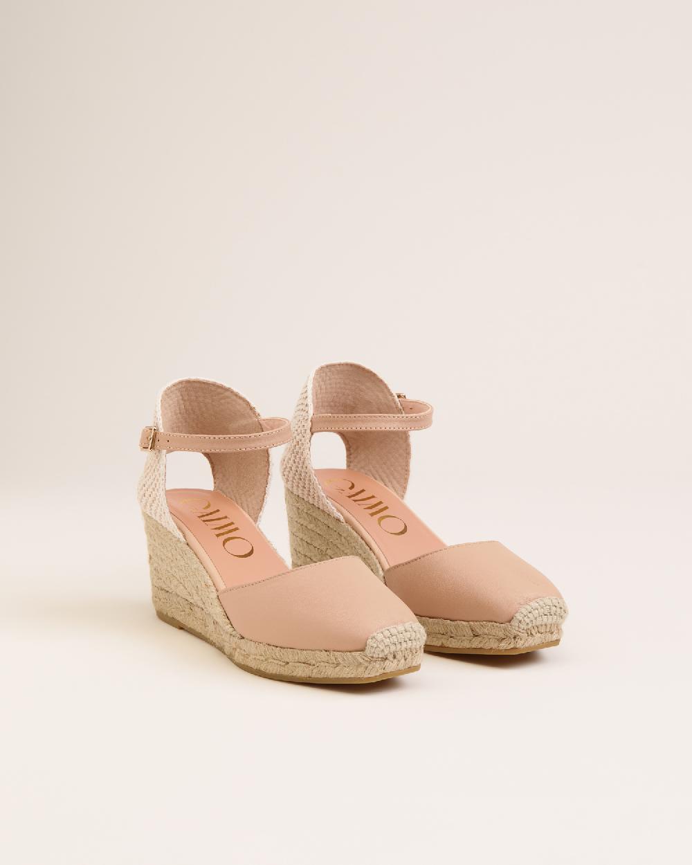 Gaimo espadrilles Yosie5 BeigeAlpargatas de cuña en piel con punta cuadrada Rebajas top