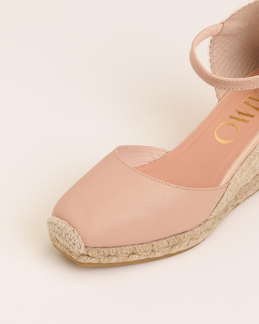 Gaimo espadrilles Yosie5 BeigeAlpargatas de cuña en piel con punta cuadrada Rebajas top