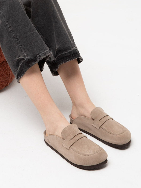 Genuins LOIS VELOUR LEATHER TAUPE Superdescuento