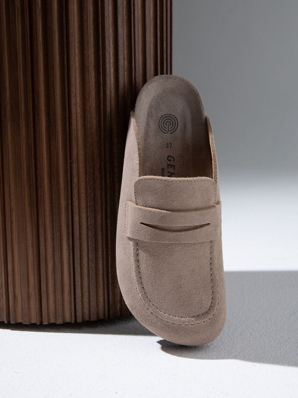 Genuins LOIS VELOUR LEATHER TAUPE Superdescuento