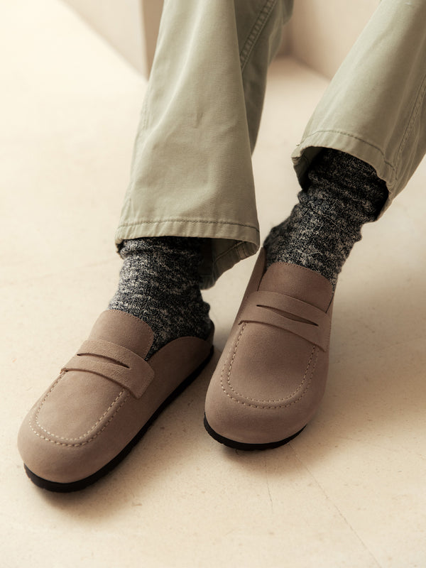 Genuins LOIS VELOUR LEATHER TAUPE Superdescuento