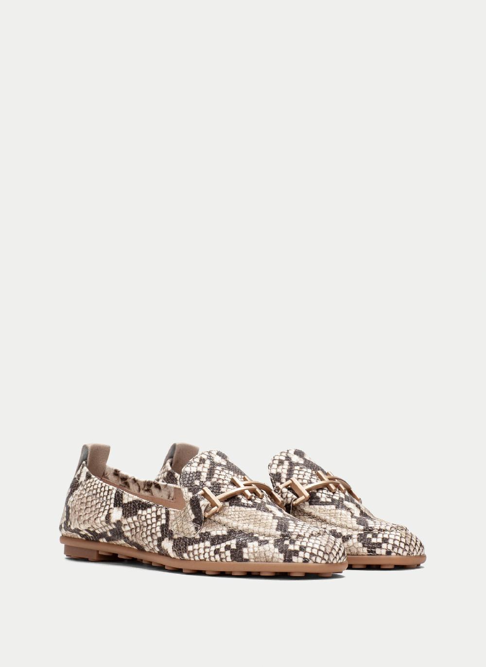 Hispanitas Mocasin bombay snake-taupe Limitado a 3 días