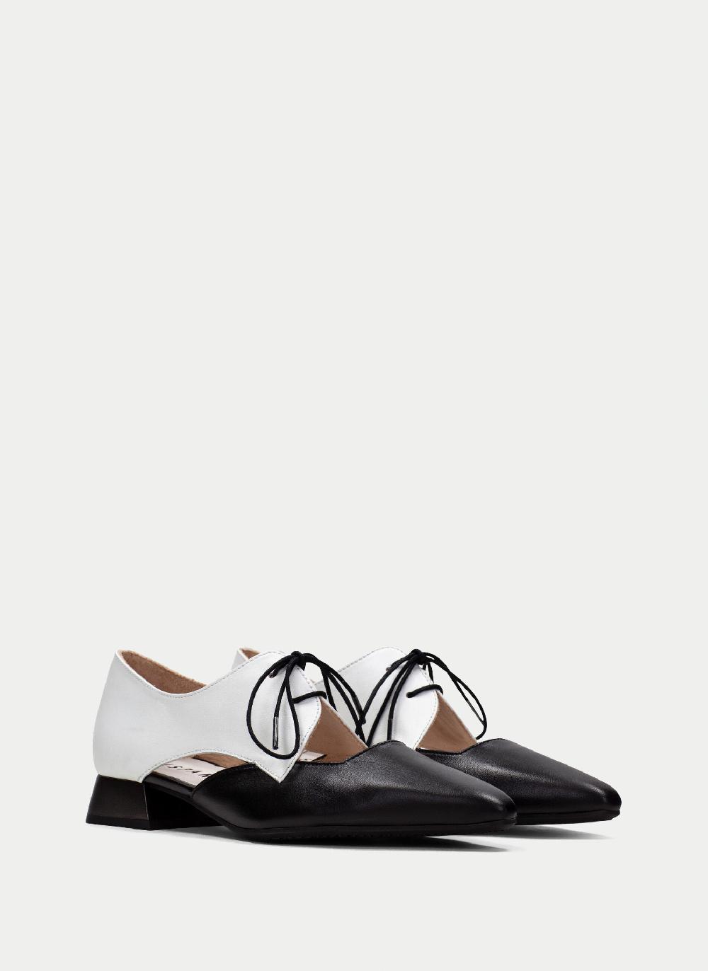 Hispanitas Zapato Plano dali blanco-negro 2025