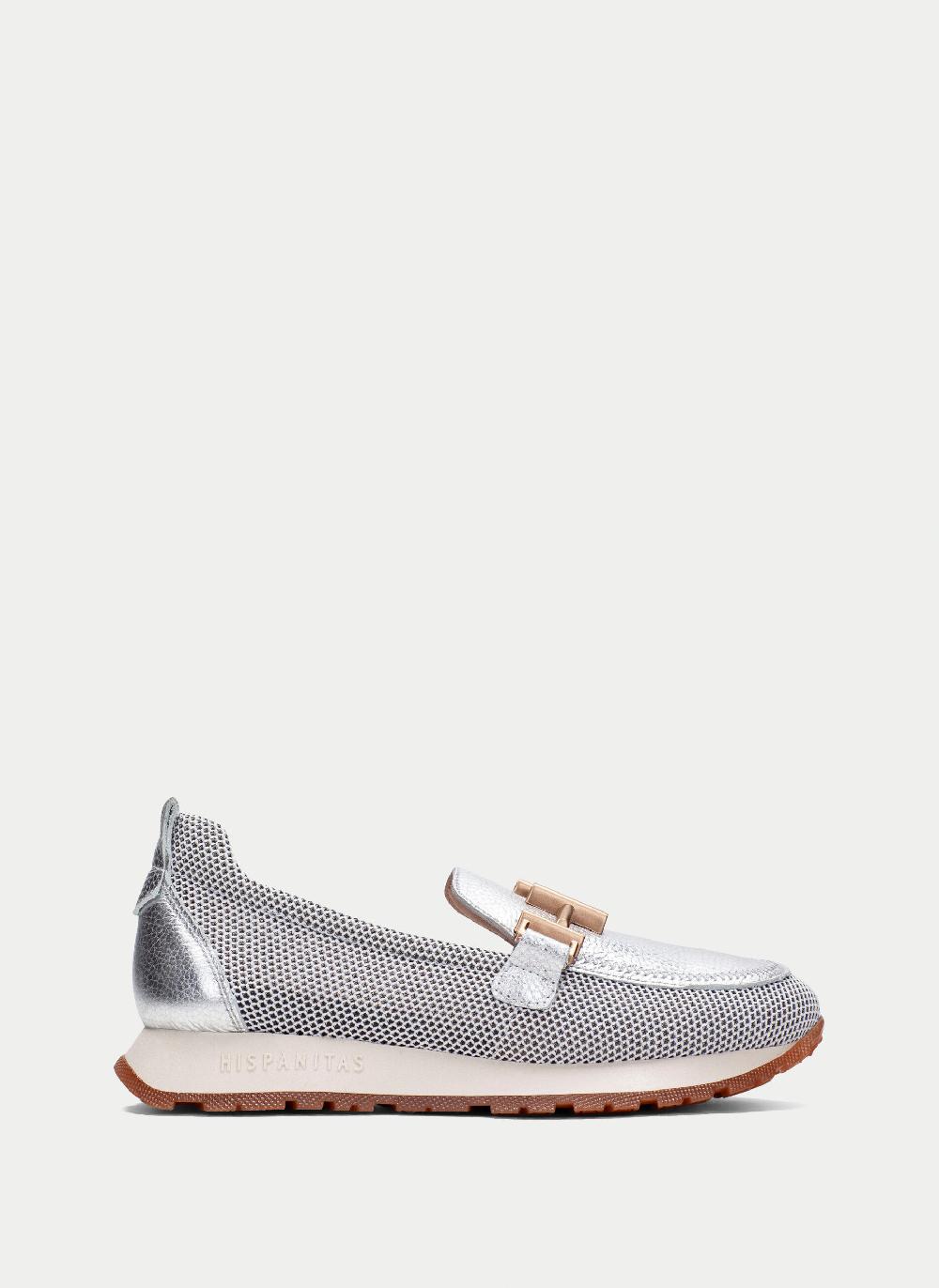 Hispanitas Mocasin Sport kansas blanco-plata