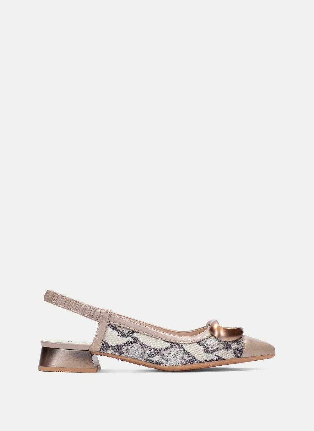 Hispanitas Zapato Plano dali python-taupe