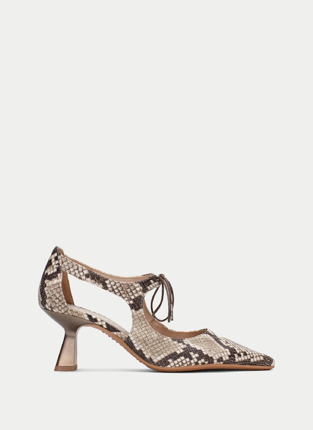 Hispanitas Zapato Tacon nova snake-taupe