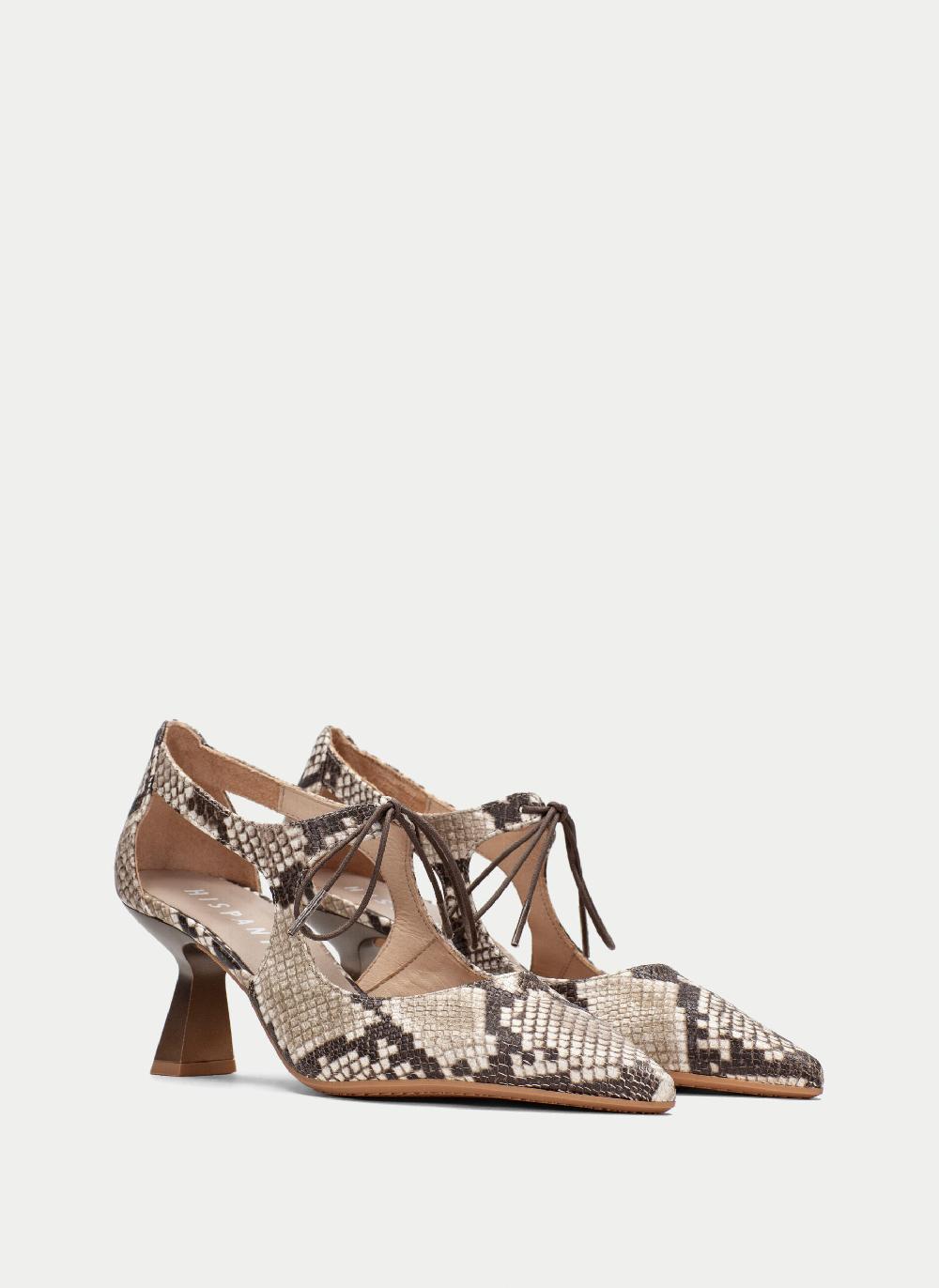Hispanitas Zapato Tacon nova snake-taupe Devoluciones gratuitas