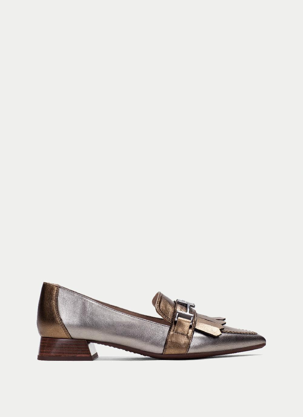 Hispanitas Zapato Plano dali oro-acero