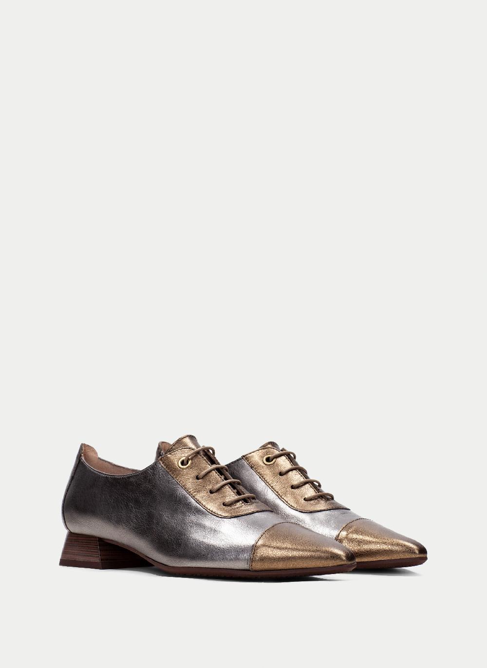 Hispanitas Zapato Plano dali oro-acero