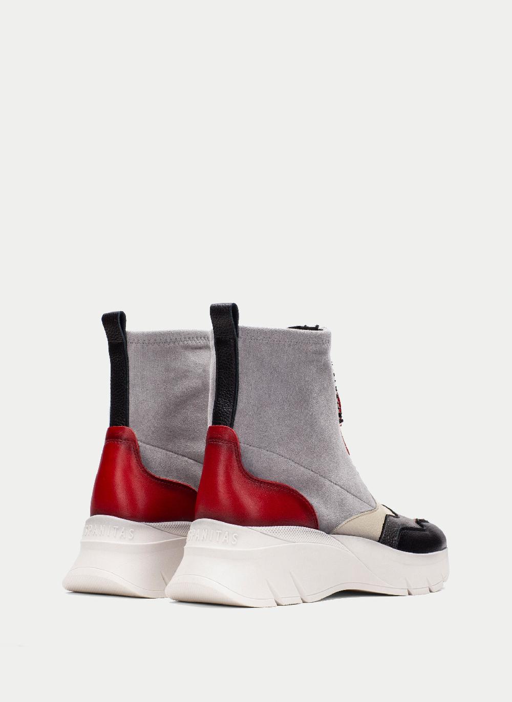 Hispanitas Botin sport helsinki negro-gris-rojo Precio de fábrica