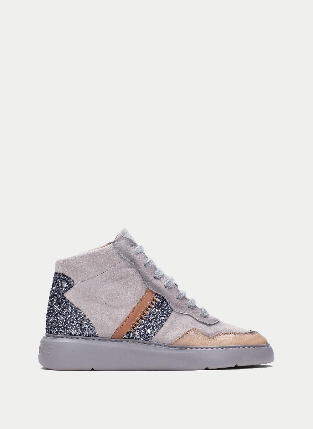 Hispanitas Botin sport oceania gris-tierra-glitter
