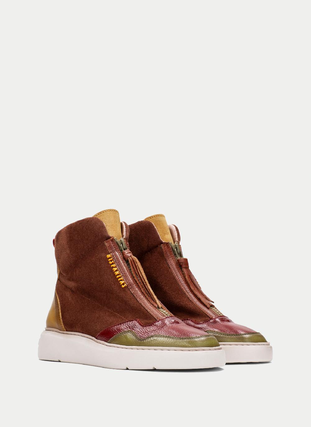 Hispanitas Botin sport oceania cuero-mostaza-oliva Superdescuento