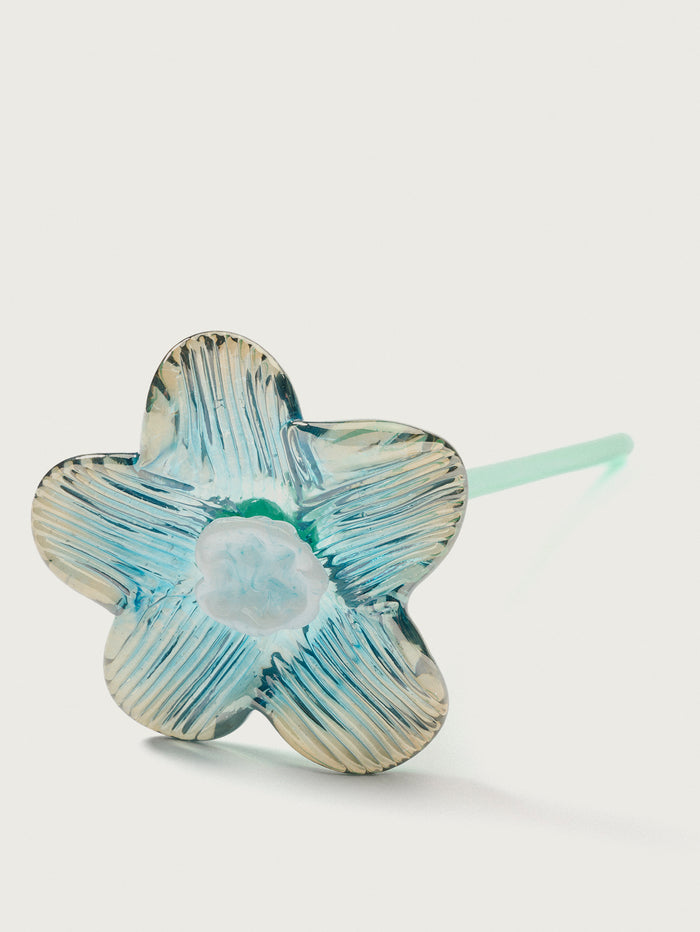 Hoff Deco Mouthblown Crystal Flower Silver by HOFF Tienda