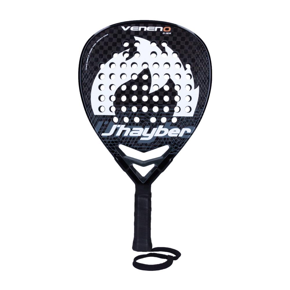 j'hayber Pala de pádel VENENO-12K negra y blanca