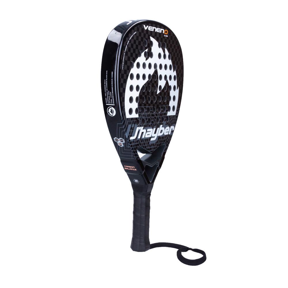 j'hayber Pala de pádel VENENO-12K negra y blanca Rebajas top