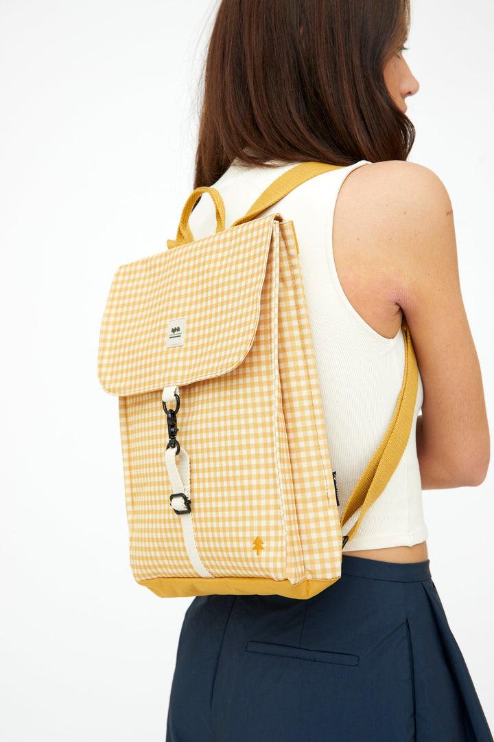 lefrik Mochila Handy Mini Vichy Mustard Outlet online