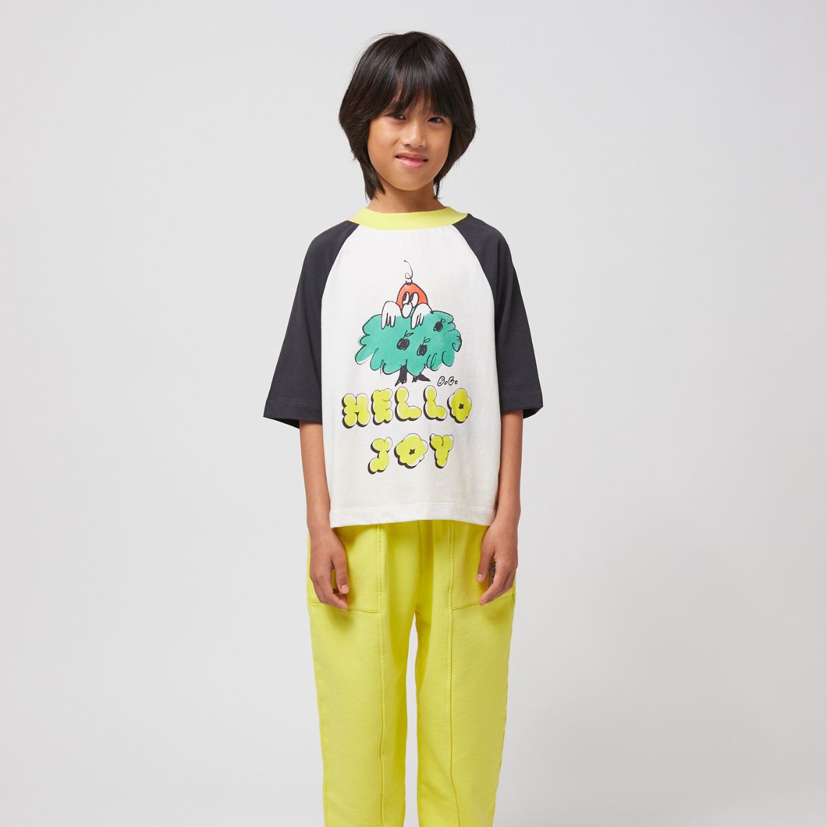 lmdi collection Camiseta mangas raglán Hello Joy Bobo Choses En oferta
