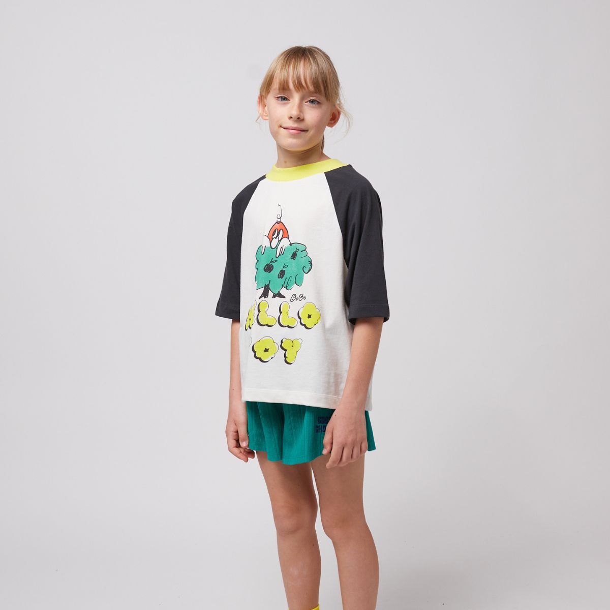 lmdi collection Camiseta mangas raglán Hello Joy Bobo Choses En oferta