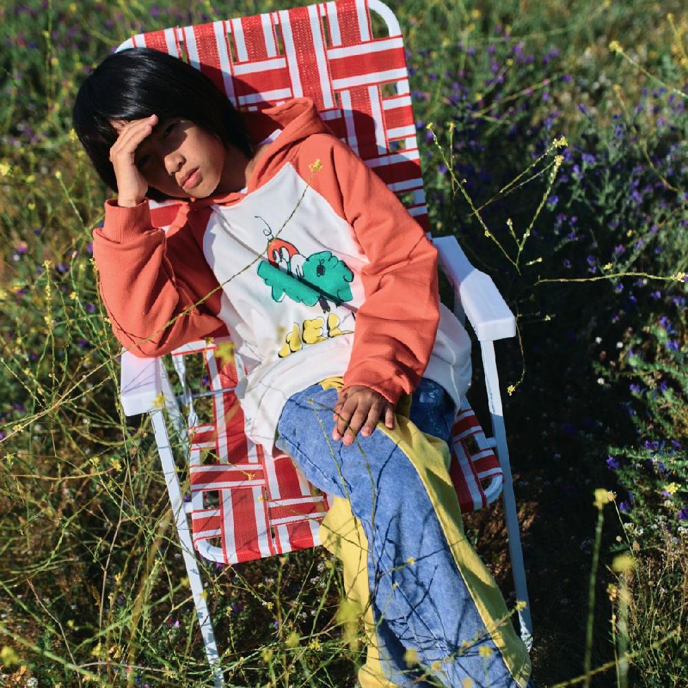 lmdi collection Sudadera con capucha de mangas raglán Hello Joy Bobo Choses