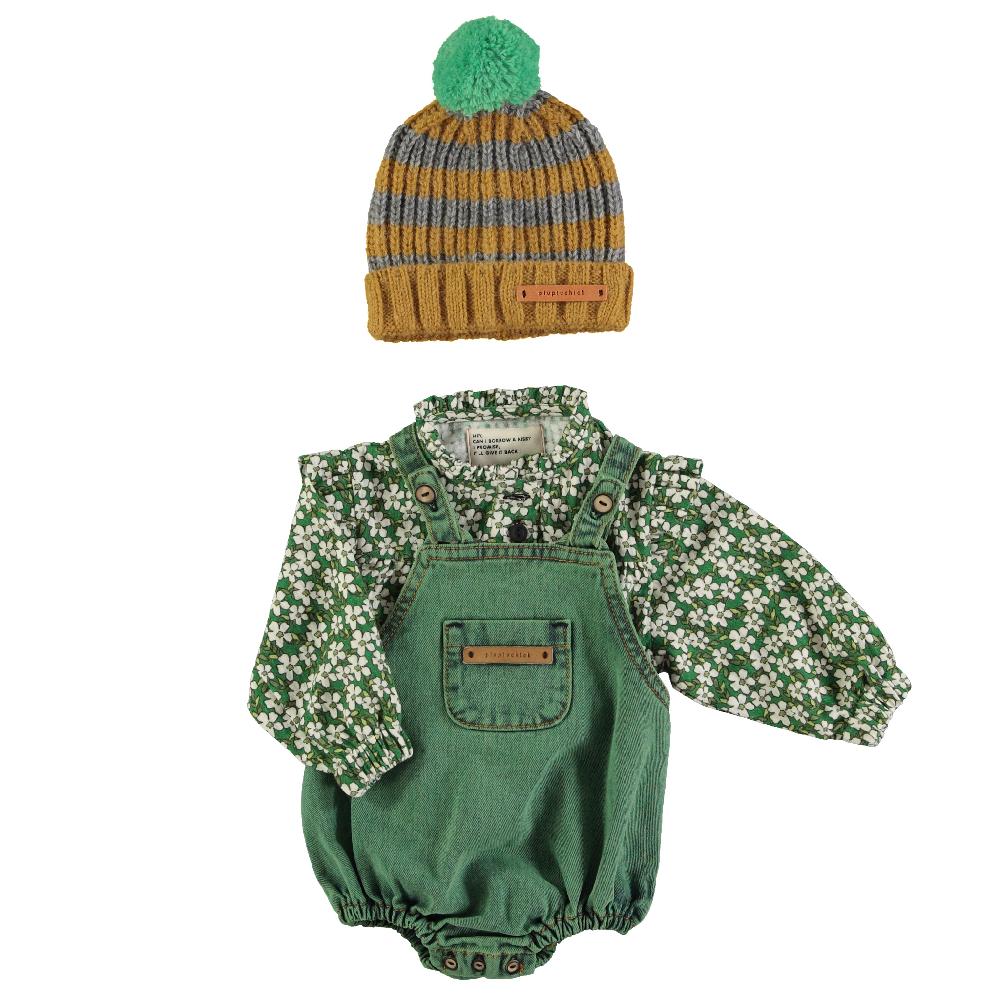 lmdi collection Pelele de bebé denim verde lavado Piupiuchick Últimos 3 días
