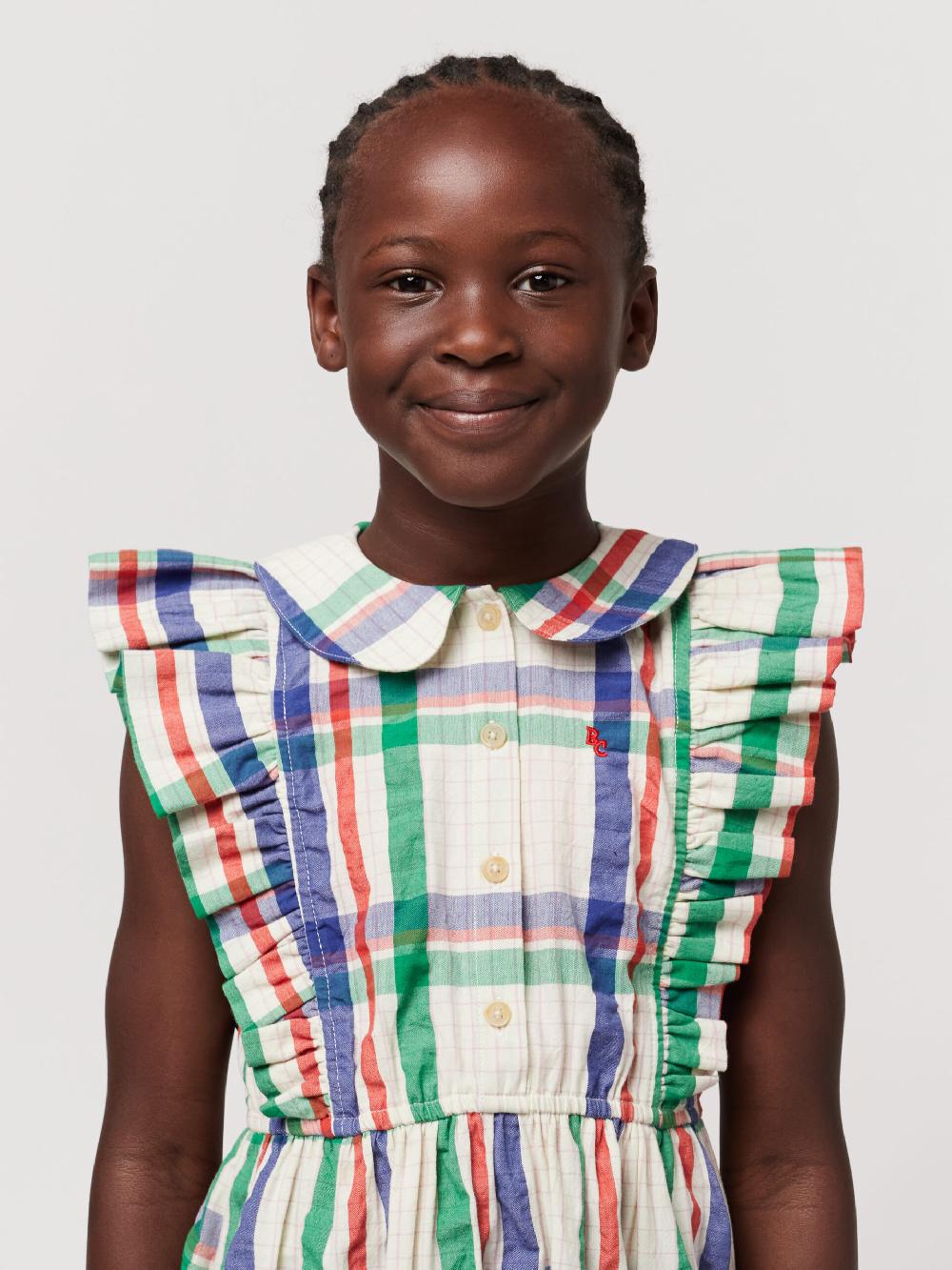 lmdi collection Madras Checks ruffle woven dress