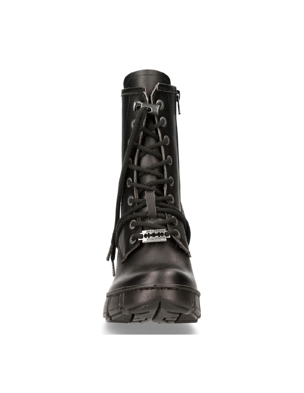 new rock ANKLE BOOT BLACK WITH LACES M-TRCASCO007-V2 Precio ultrabajo