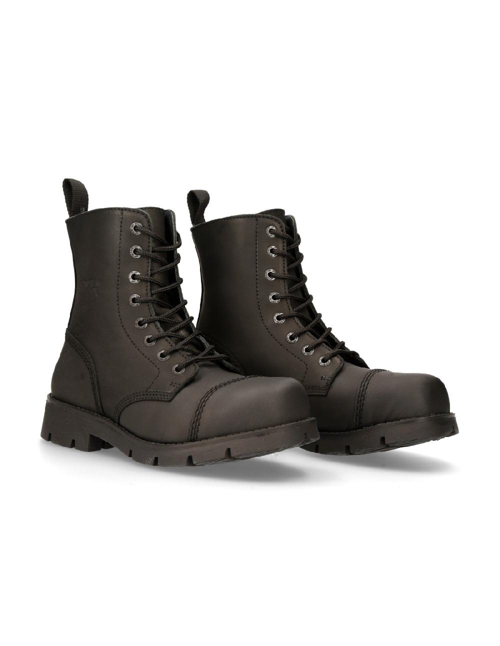 new rock ANKLE BOOT BLACK RANGER WITH LACES M-RANGER008MT-S3