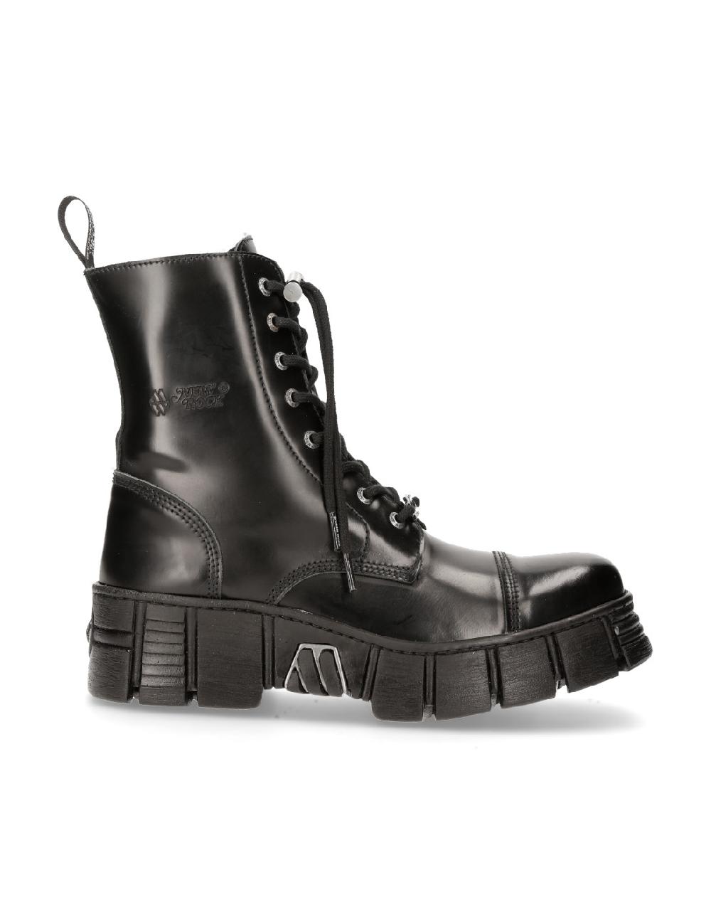 new rock BOOT BLACK TOWER WITH LACES M-WALL126N-C1 Solo queda un día