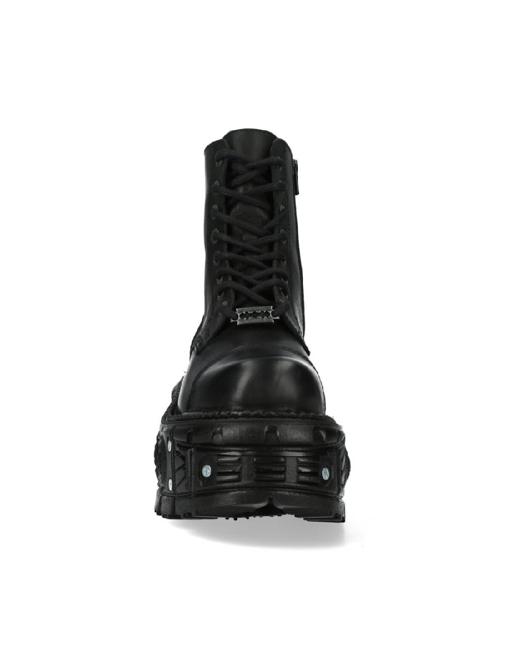 new rock ANKLE BOOT BLACK IMPERFECT WITH LACES M-TANK083-C1 Oferta especial