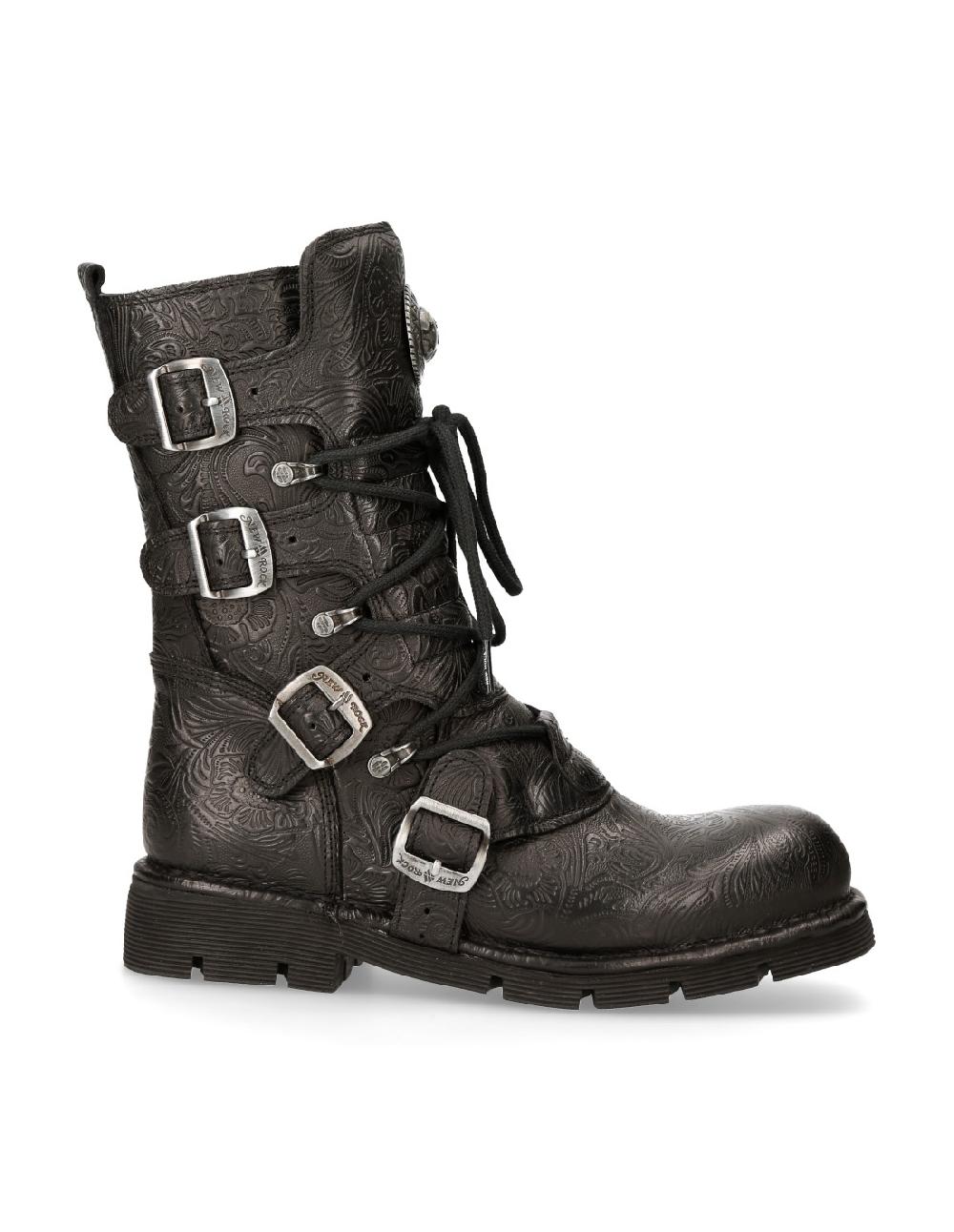 new rock BOOT BLACK PLANING WITH LACES M-1473-S43 Últimos 2 días