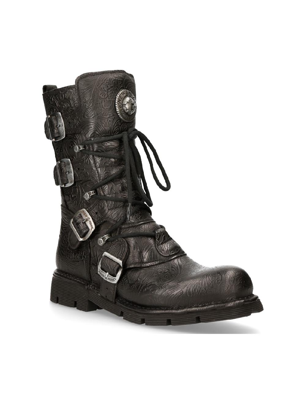 new rock BOOT BLACK PLANING WITH LACES M-1473-S43 Últimos 2 días