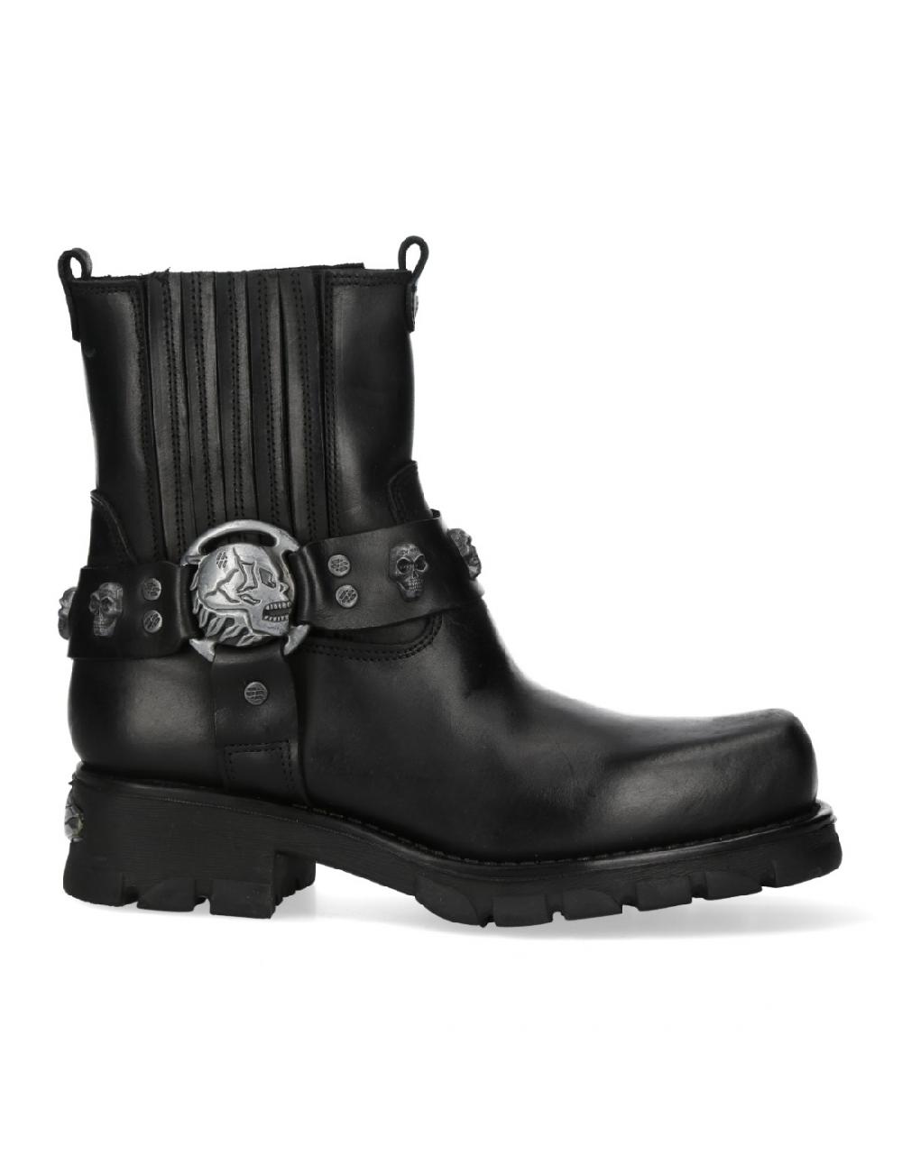 new rock ANKLE BOOT BLACK MOTORCYCLE M-7621-S1 Oferta especial de fábrica