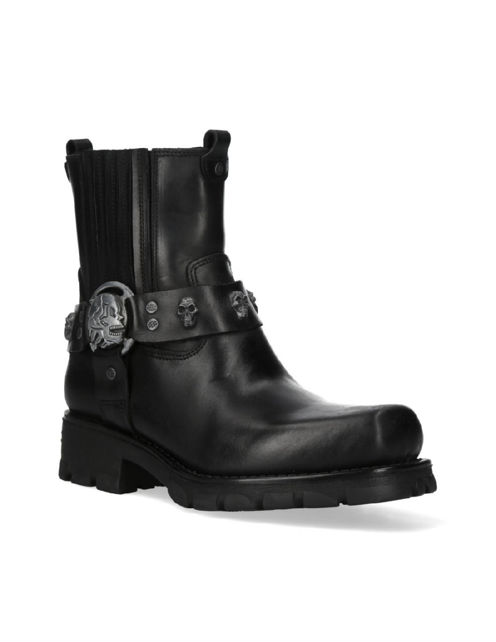 new rock ANKLE BOOT BLACK MOTORCYCLE M-7621-S1 Oferta especial de fábrica