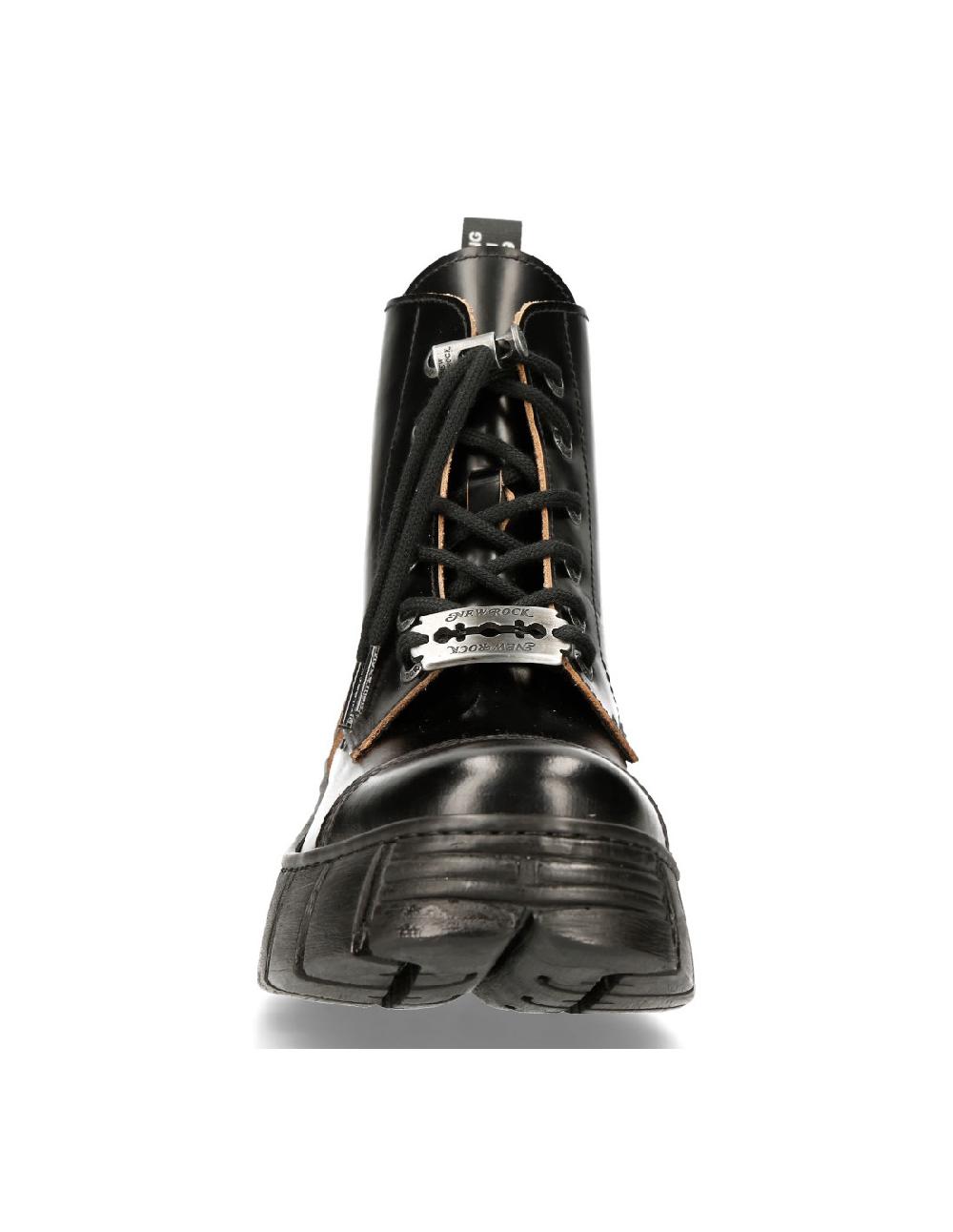 new rock ANKLE BOOT BLACK TOWER WITH LACES M-WALL005NK-S1 En oferta