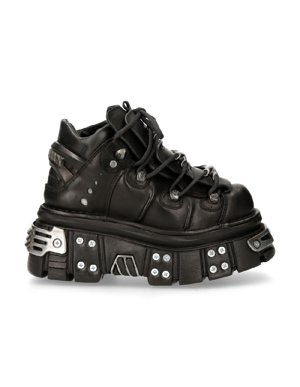 new rock ANKLE BOOT BLACK TOWER WITH LACES M-106-S70 En oferta