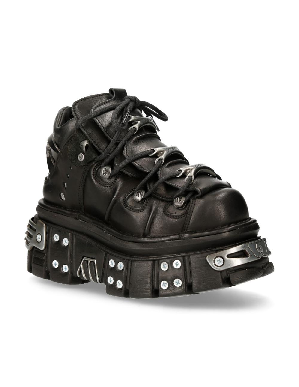 new rock ANKLE BOOT BLACK TOWER WITH LACES M-106-S70 En oferta