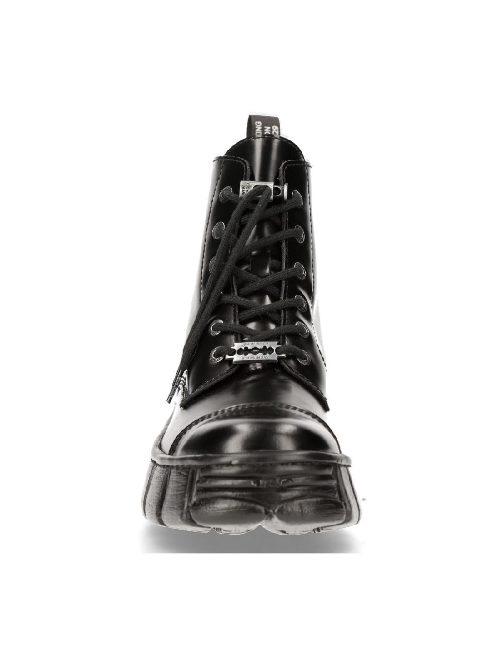 new rock ANKLE BOOT BLACK TOWER WITH LACES M-WALL005N-C6 Descuento por venta flash