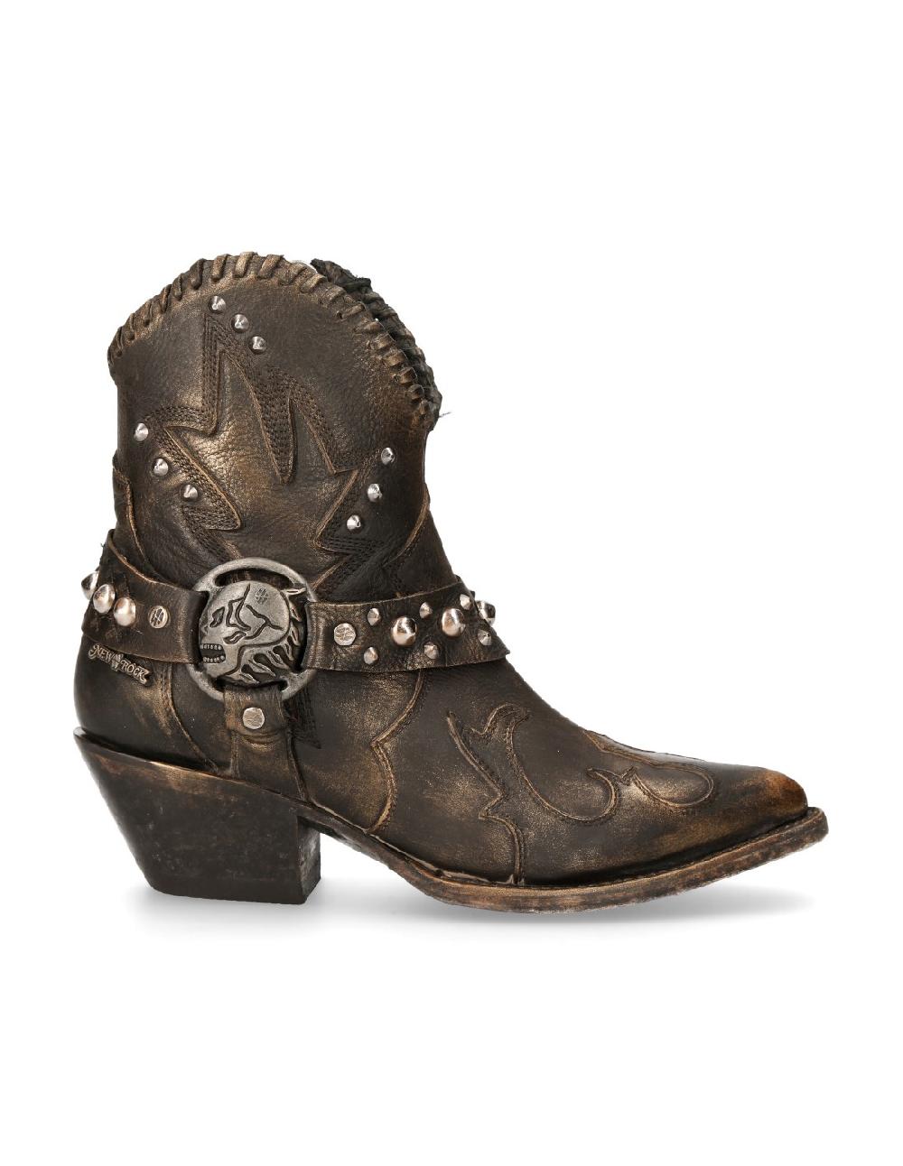 new rock ANKLE BOOT BLACK SUELA M-WSTM004-S1 Precios de Black Friday