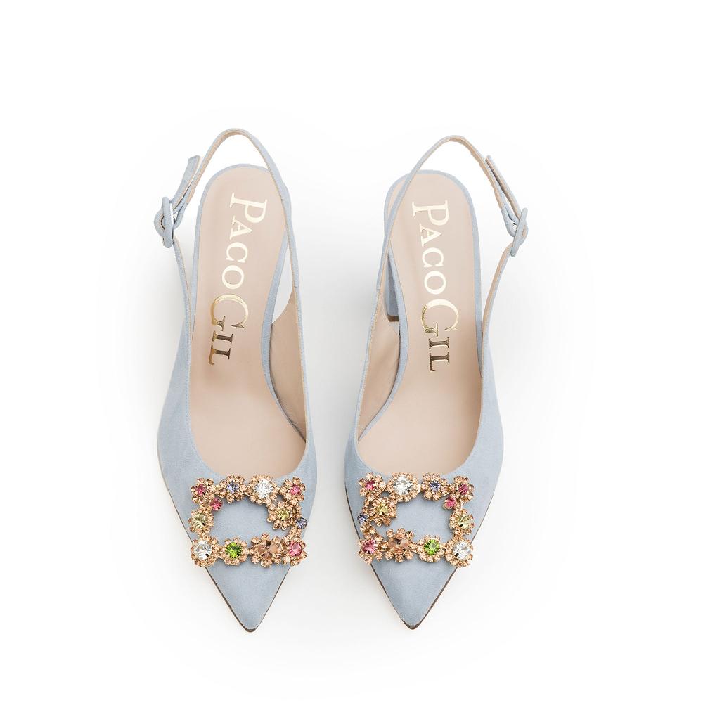 paco gil SELENE AZURE SUEDE Venta caliente