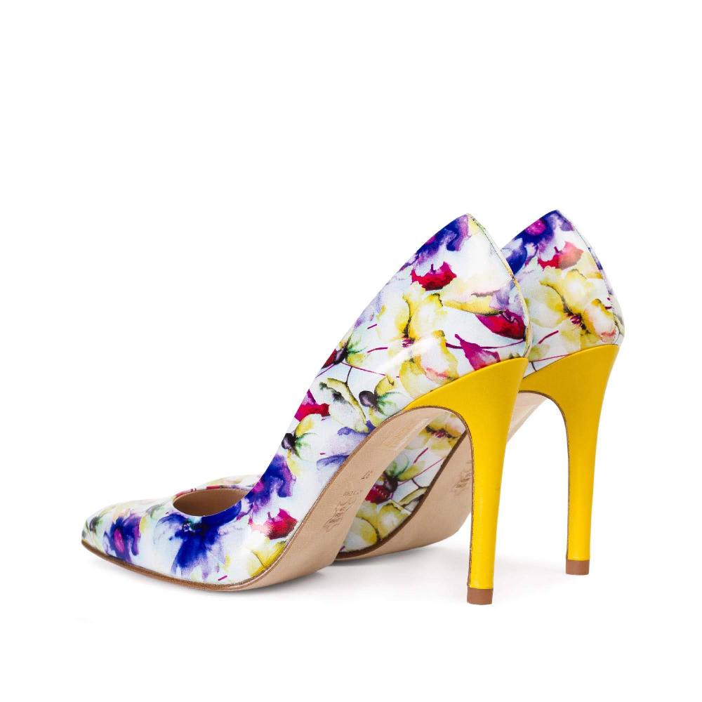 paco gil IRIS OCRE FLOWER PRINT Promoción por tiempo limitado