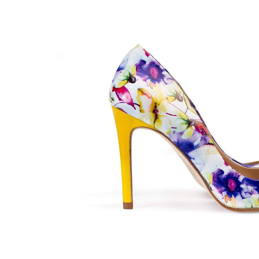 paco gil IRIS OCRE FLOWER PRINT Promoción por tiempo limitado