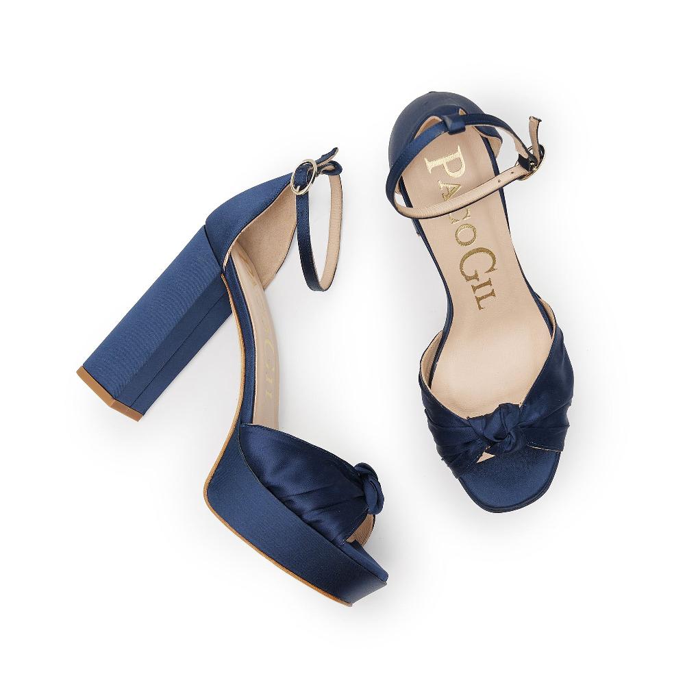 paco gil ALANA NAVY SATIN Envío internacional gratuito