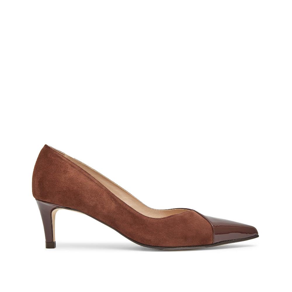 paco gil JUANA BROWN SUEDE/LIBANO PATENT Mejor oferta
