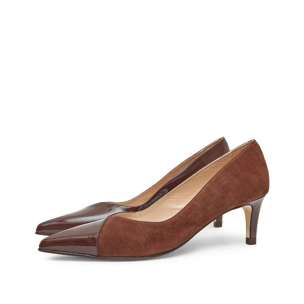 paco gil JUANA BROWN SUEDE/LIBANO PATENT Mejor oferta