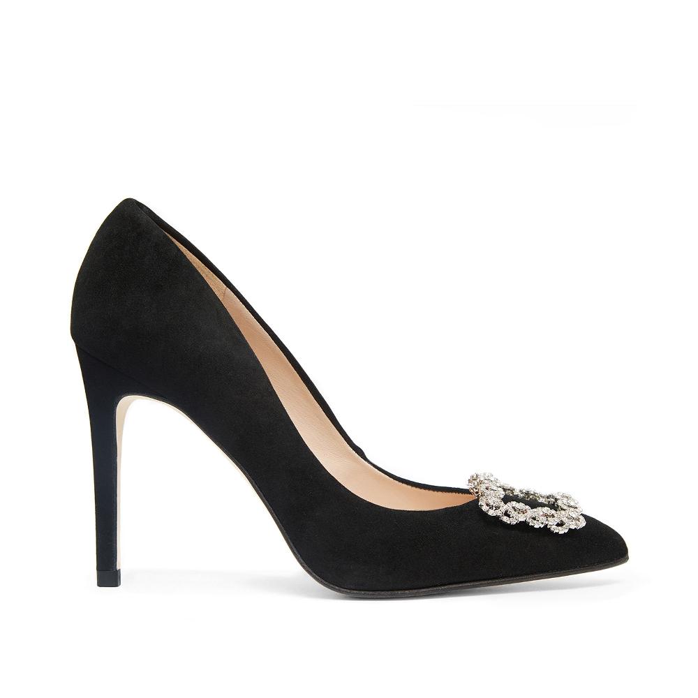 paco gil IRIS BLACK SUEDE/BRILLANT SQUARE Oferta exclusiva
